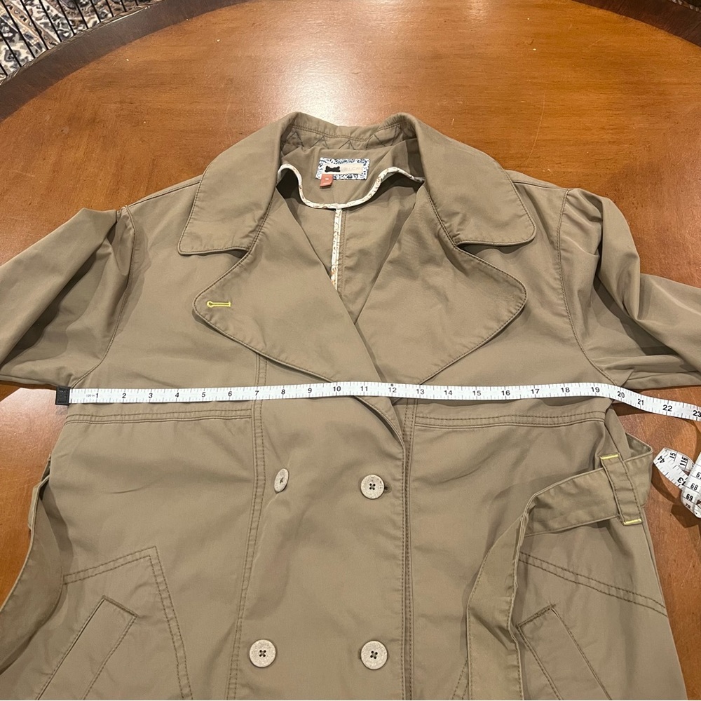 Pilcro x Anthropologie Utility Trench Coat Moss Belted XS Double Breasted Crop - Picture 8 of 15
